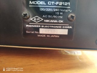 Pioneer CT-F2121 Stereo Cassette Deck