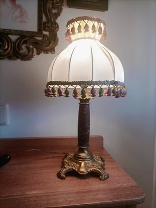 Lámpara columna de mesa vintage
