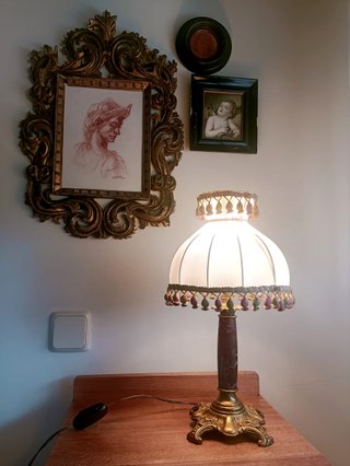Lámpara columna de mesa vintage