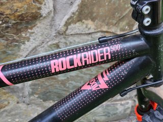 Bicicleta B'TWIN Rockrider 500 24" Negra Naranja