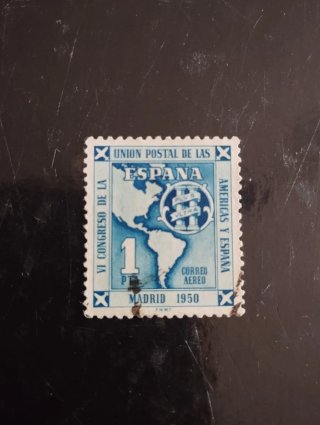 Sello España 1950 VI Congreso Postal