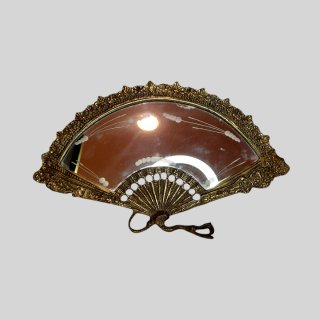 Espejo abanico antiguo dorado