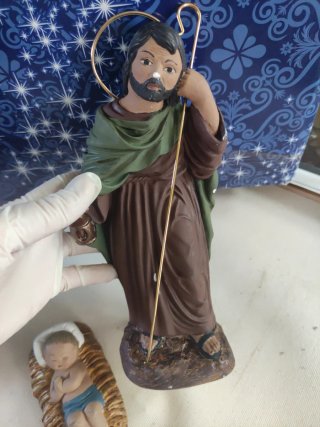 Belén 3 figuras: María, José y Niño Jesús