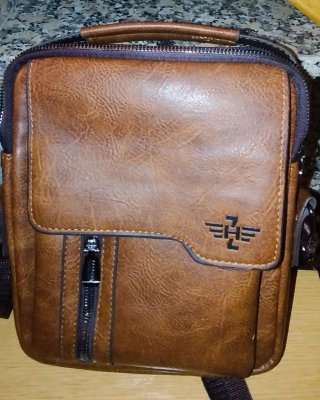 Borsa da uomo in similpelle marrone