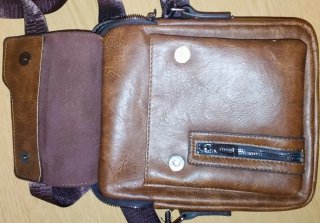 Borsa da uomo in similpelle marrone
