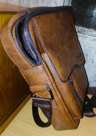 Borsa da uomo in similpelle marrone