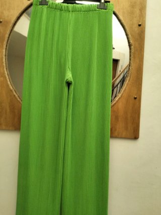 Pantaloni ampi plissettati verdi taglia unica