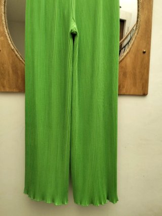 Pantaloni ampi plissettati verdi taglia unica