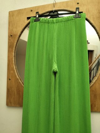 Pantaloni ampi plissettati verdi taglia unica