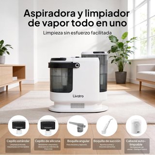 Aspiradora Agua Tapicerías Vapor Livatro 1700W