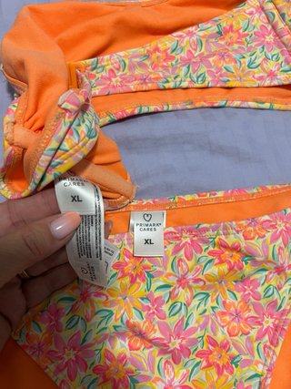 Bikini floral naranja y rosa talla XL
