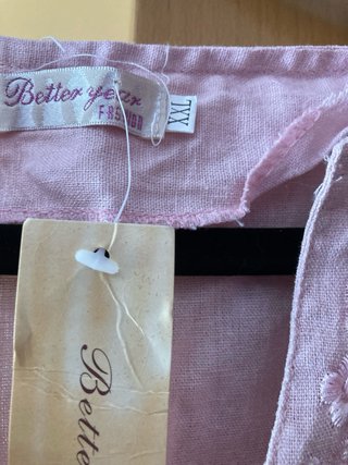 Top rosa largo bordado