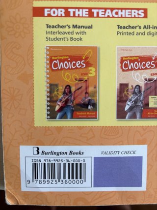 Libro inglés workbook Burlington choices