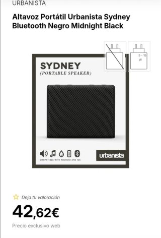 Altavoz Portátil Urbanista Sydney Negro