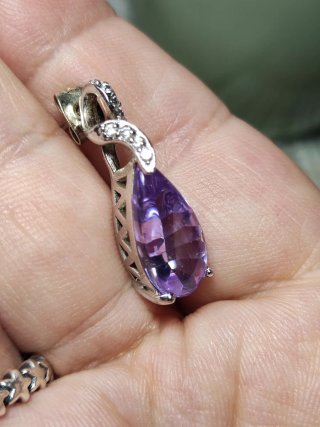 Anillo y pendientes plata Luxenter Amatista.