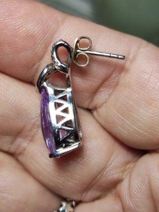 Anillo y pendientes plata Luxenter Amatista.