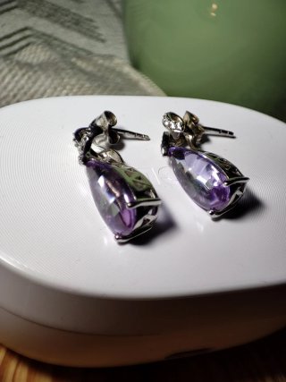 Anillo y pendientes plata Luxenter Amatista.