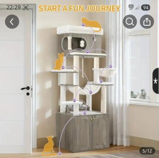 Rascador gato con mueble madera