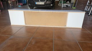 Mueble TV moderno 160cm blanco y madera