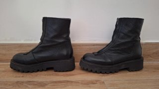 Botas militares negras con cremallera