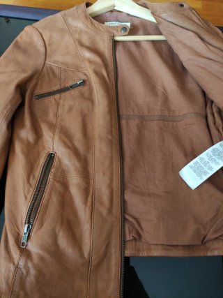 Cazadora Piel Naf Naf Mujer Cremalleras