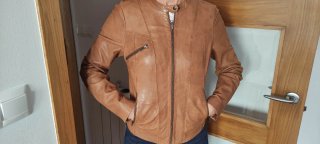 Cazadora Piel Naf Naf Mujer Cremalleras