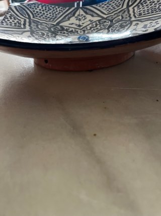 Frutero de cerámica azul y blanco