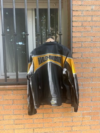 Chaqueta Cuero Harley-Davidson Negra y Amarilla