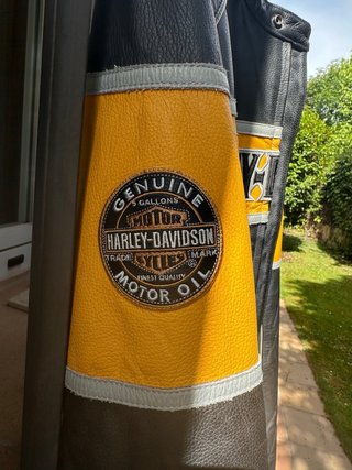 Chaqueta Cuero Harley-Davidson Negra y Amarilla