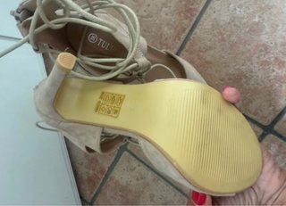 Sandali schiava beige con lacci