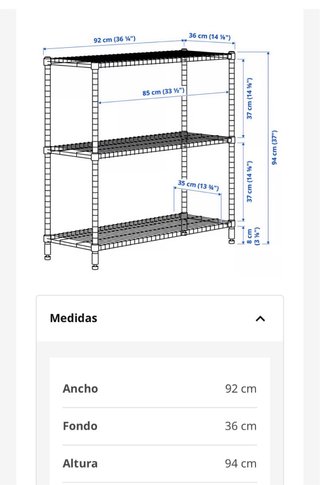 Estantería Metálica IKEA 3 Niveles