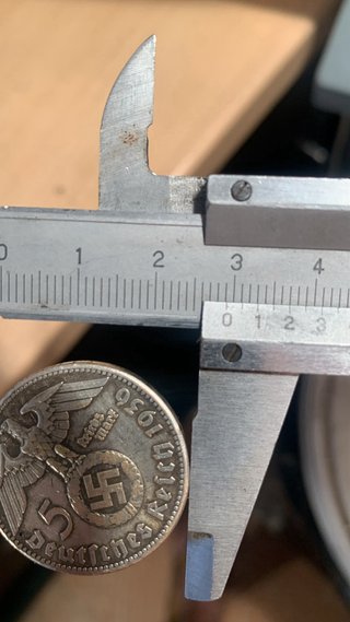 Moneda 5 Reichsmark 1938 Plata letra G muy buscada
