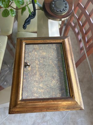 Espejo antiguo dorado madera y cristal