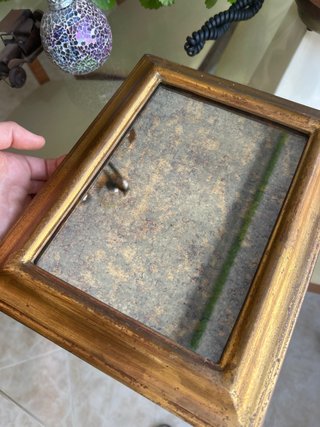 Espejo antiguo dorado madera y cristal