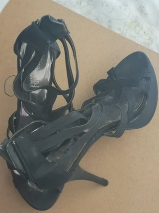 SCARPE SANDALI ELEGANTI NERO N. 40 A TACCO ALTO