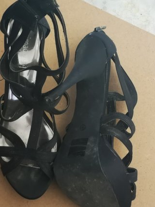 SCARPE SANDALI ELEGANTI NERO N. 40 A TACCO ALTO