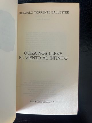 Libro quiza nos lleve el viento al infinito