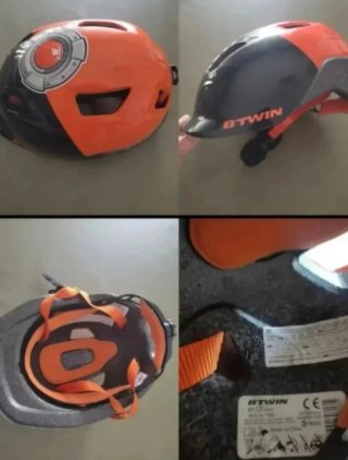 Casco Bici Infantil BTWIN Naranja/Negro