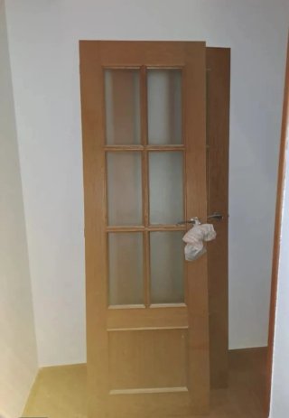 Puerta madera cristal 6 paneles