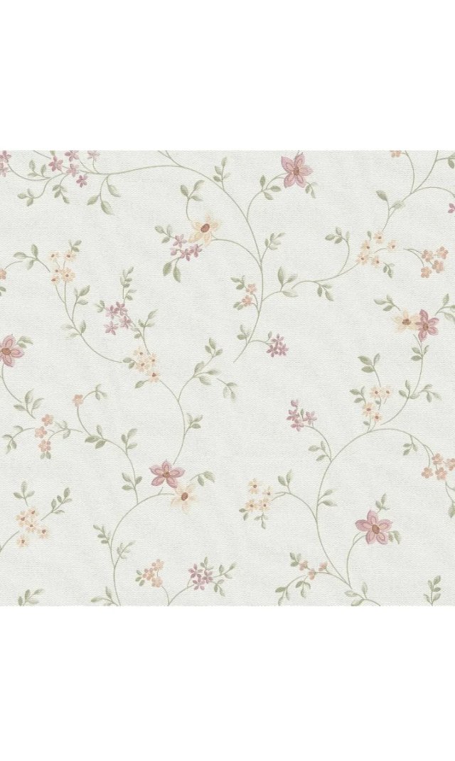 Papel de Pared Flores Rosas y Blancas