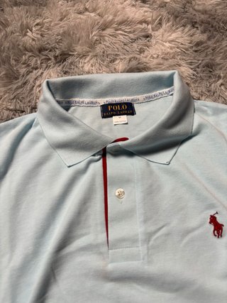 RalphLauren Polo Blue Shirt Men Size M Y2K Style