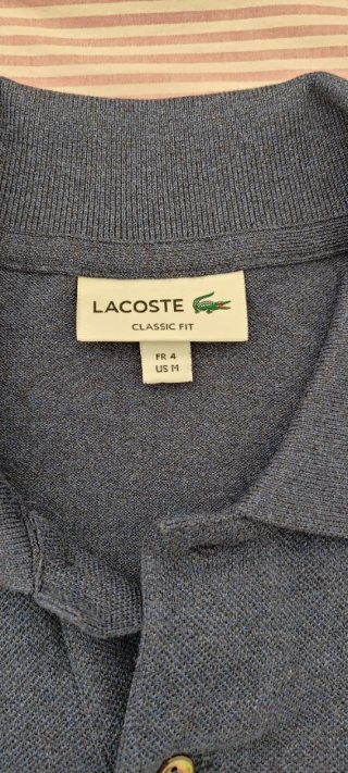 Polo Lacoste color azul algodon