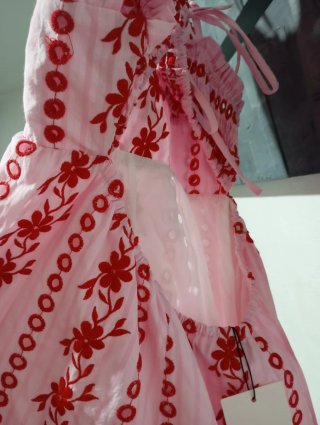 Vestido Zara bordado perforado