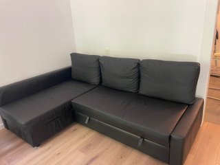 Sofá Cama Ikea FRIHETEN Negro Almacenaje