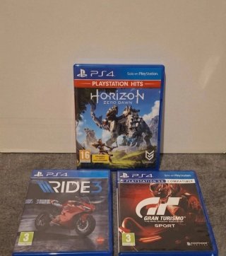 Pacchetto Giochi PS4: Horizon, Ride 3, GT Sport