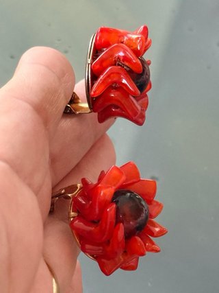 Orecchini clip vintage Hong Kong lucite