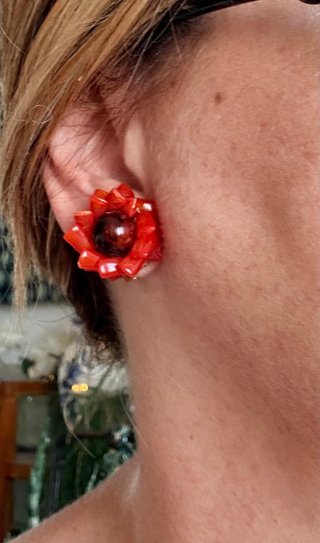 Orecchini clip vintage Hong Kong lucite