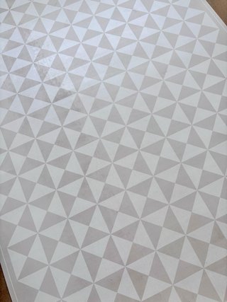 Alfombra Vinilo Geometría Beige/Blanco