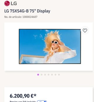 Pantalla de Alto Brillo LG 75XS4G