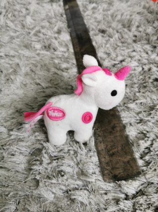 Peluche unicornio blanco y rosa